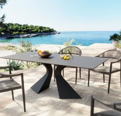 KARE Tisch Gloria Outdoor Keramik Schwarz 180x90cm Online