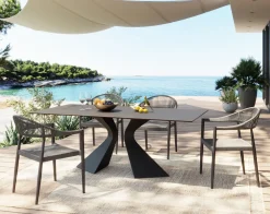 KARE Tisch Gloria Outdoor Keramik Schwarz 180x90cm Online