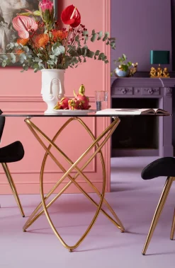 KARE Tisch Molekular Gold Ø120cm Clearance