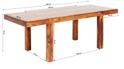 KARE Tisch Momo inkl. 2 Ansteckplatten 120(40+40)x80cm New