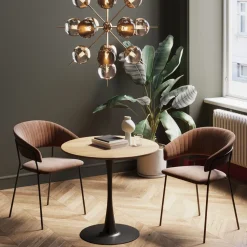 KARE Tisch Schickeria Eiche Schwarz Ø80cm Discount