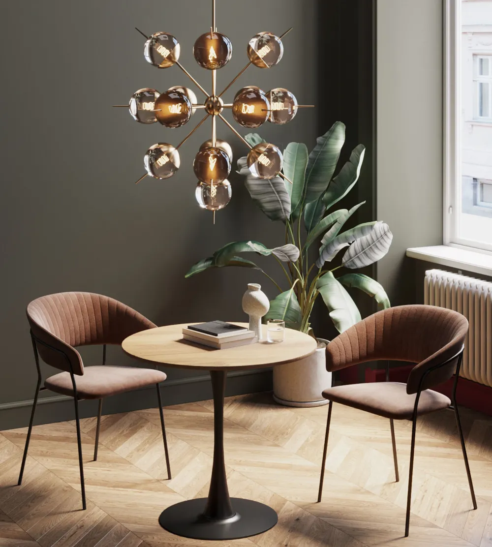 KARE Tisch Schickeria Eiche Schwarz Ø80cm Discount