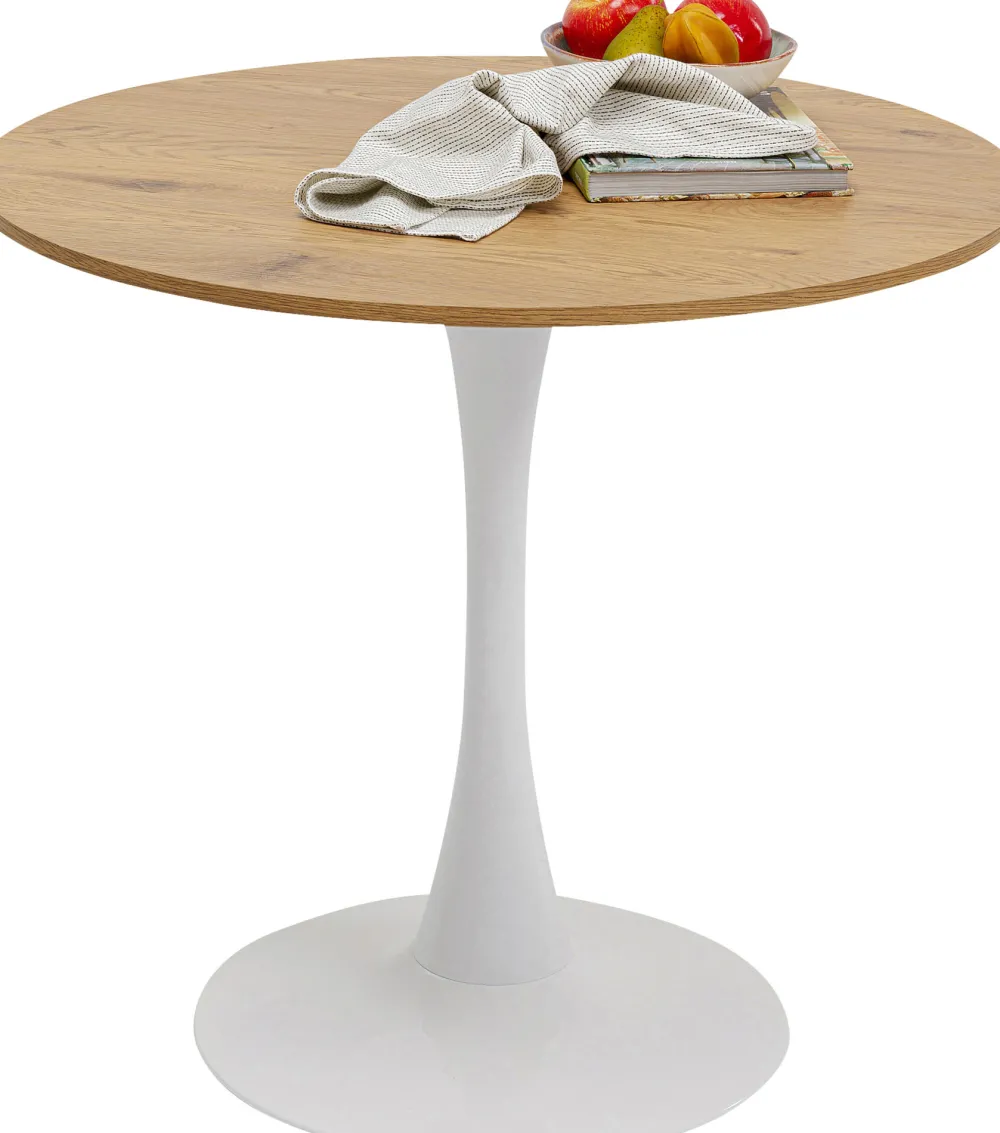 KARE Tisch Schickeria Eiche Weiß Ø80cm Hot