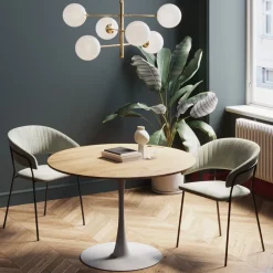 KARE Tisch Schickeria Eichenoptik Weiß Ø110cm Discount