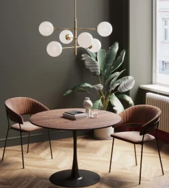 KARE Tisch Schickeria Walnussoptik Schwarz Ø110cm Discount