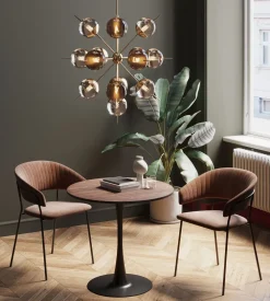 KARE Tisch Schickeria Walnussoptik Schwarz Ø80cm Clearance