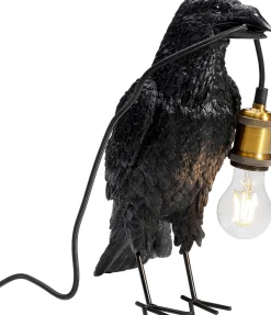 KARE Tischleuchte Animal Crow Matt Schwarz 34cm Hot