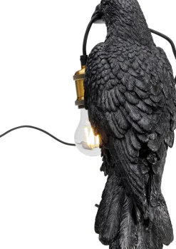 KARE Tischleuchte Animal Crow Matt Schwarz 34cm Hot