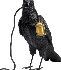 KARE Tischleuchte Animal Crow Matt Schwarz 34cm Hot