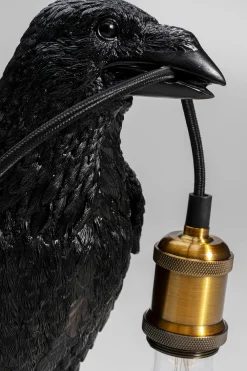 KARE Tischleuchte Animal Crow Matt Schwarz 34cm Hot
