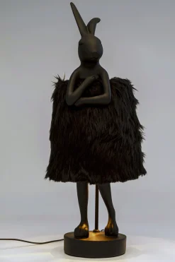 KARE Tischleuchte Animal Rabbit Fur Schwarz/Gold 68cm Hot