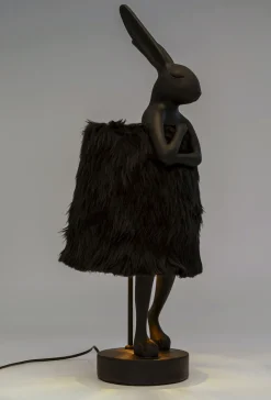 KARE Tischleuchte Animal Rabbit Fur Schwarz/Gold 68cm Hot