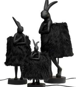 KARE Tischleuchte Animal Rabbit Fur Schwarz/Gold 68cm Hot