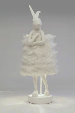 KARE Tischleuchte Animal Rabbit Fur Weiß/Silber 68cm Hot