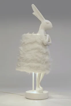 KARE Tischleuchte Animal Rabbit Fur Weiß/Silber 68cm Hot