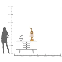KARE Tischleuchte Animal Rabbit Gold/Weiß 88cm Outlet