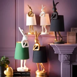 KARE Tischleuchte Animal Rabbit Gold/Schwarz 68cm Outlet