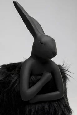 KARE Tischleuchte Animal Rabbit Fur Schwarz/Gold 50cm Hot