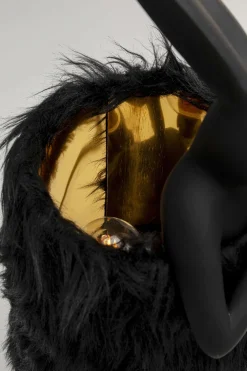 KARE Tischleuchte Animal Rabbit Fur Schwarz/Gold 50cm Hot