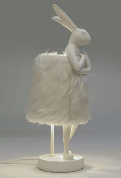 KARE Tischleuchte Animal Rabbit Fur Weiß/Silber 50cm Discount