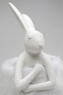 KARE Tischleuchte Animal Rabbit Fur Weiß/Silber 50cm Discount