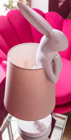 KARE Tischleuchte Animal Rabbit Weiß/Rosa 68cm Discount