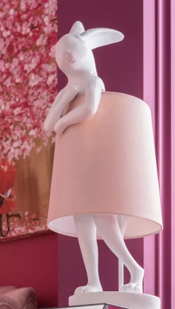 KARE Tischleuchte Animal Rabbit Weiß/Rosa 68cm Discount