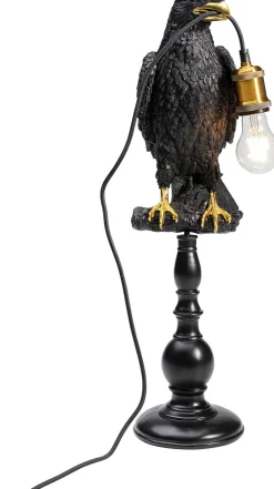 KARE Tischleuchte Animal Sitting Crow Matt Schwarz 61cm Outlet