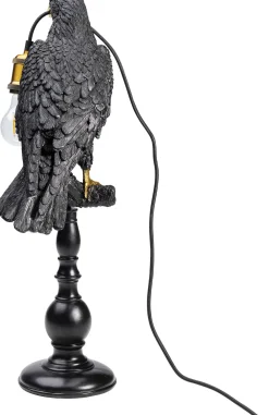 KARE Tischleuchte Animal Sitting Crow Matt Schwarz 61cm Outlet