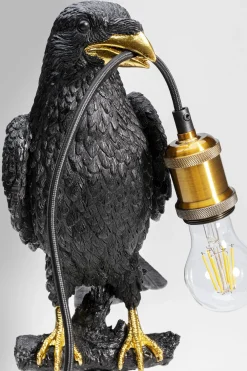 KARE Tischleuchte Animal Sitting Crow Matt Schwarz 61cm Outlet