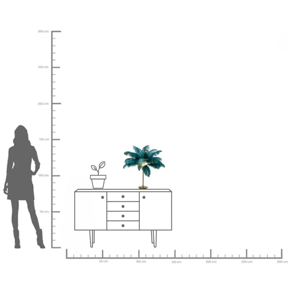 KARE Tischleuchte Feather Palm Grün 60cm Sale