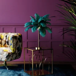 KARE Tischleuchte Feather Palm Grün 60cm Sale