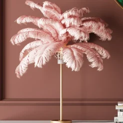 KARE Tischleuchte Feather Palm Pink 60cm New