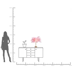 KARE Tischleuchte Feather Palm Pink 60cm New