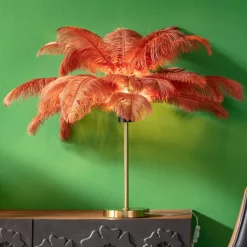 KARE Tischleuchte Feather Palm Braun 60cm Hot