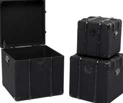 KARE Truhe Voyage Schwarz (3/Set) Hot