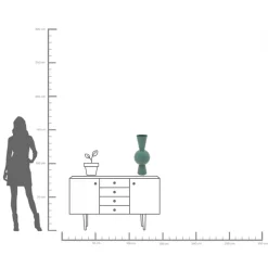 KARE Vase Blow Petrol 60cm Hot