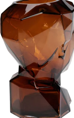 KARE Vase Prisma Face Braun 30cm Sale