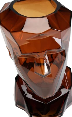 KARE Vase Prisma Face Braun 30cm Sale