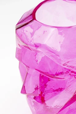 KARE Vase Prisma Face Pink 30cm Clearance
