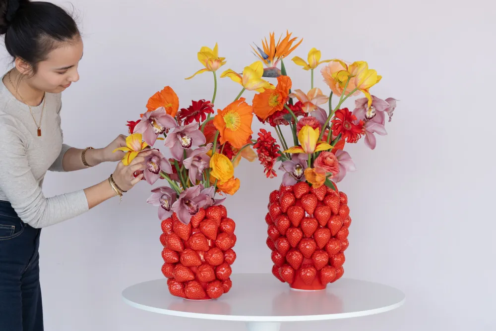KARE Vase Strawberries Rot 24cm Discount