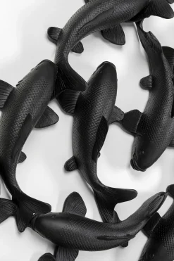 KARE Wandobjekt School of Koi Schwarz Ø160cm Outlet