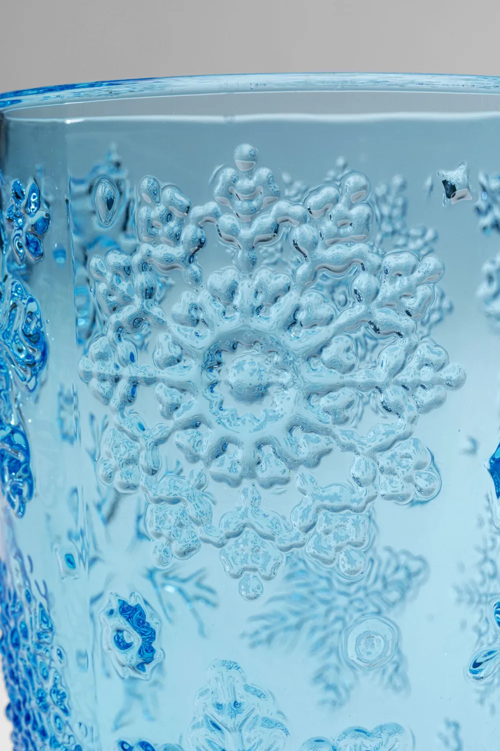 KARE Wasserglas Ice Flowers Blau Hot