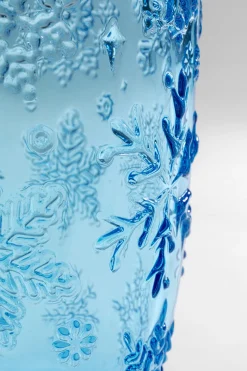 KARE Wasserglas Ice Flowers Blau Hot
