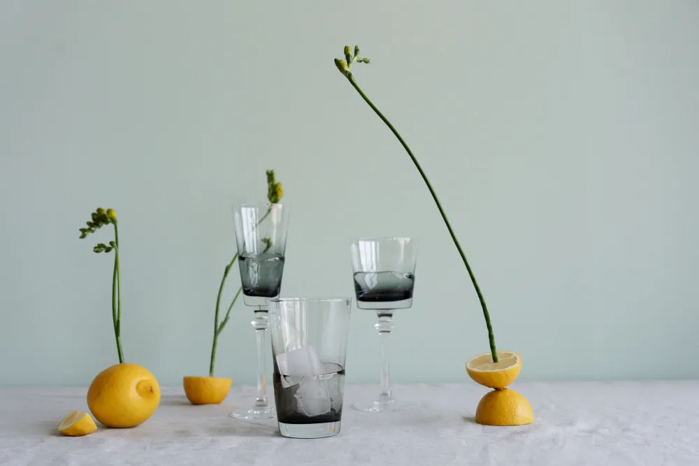 KARE Wasserglas Mimi Grau 14cm