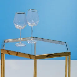 KARE Weinglas Diamond Gold Rim Discount