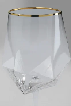 KARE Weinglas Diamond Gold Rim Discount