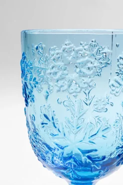 KARE Weinglas Ice Flowers Blau Online