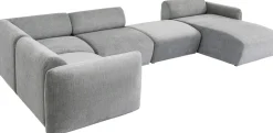 KARE Wohnlandschaft 2 Lucca Grau Rechts 328cm Hot